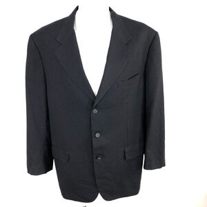 Gianluca Isaia Napoli 46 100% Wool Super 140s Sport Coat Jacket Black Pattern